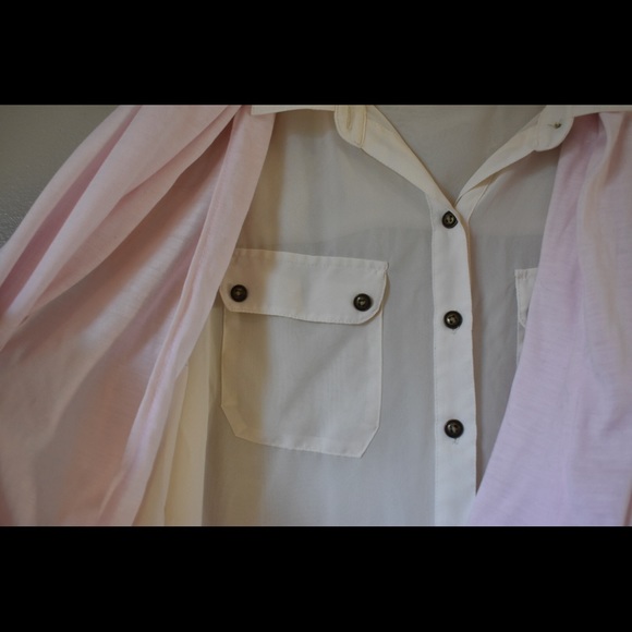 Free Scarf!!! MAURICES Cream Blouse - Picture 5 of 6